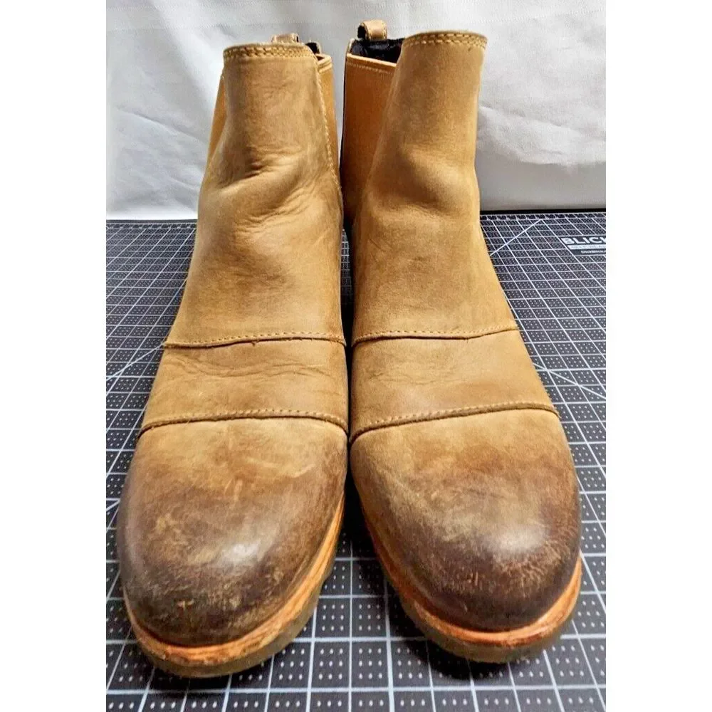 SOREL Lea wedge‎ Joan of Arctic boots woman 8.5 Tal leather slip on